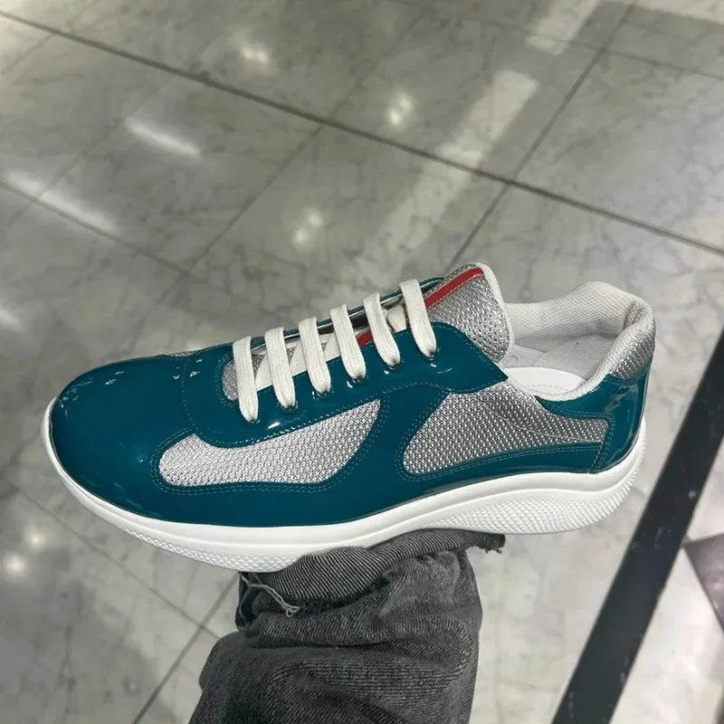 High Quality Leather Flat Bottom Casual Running Shoes round Head Versatile New Model Comfortable Breathable for Adult Men Women