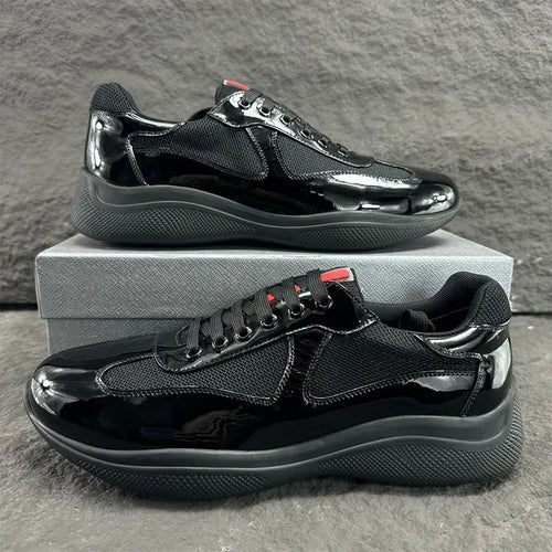 High Quality Leather Flat Bottom Casual Running Shoes round Head Versatile New Model Comfortable Breathable for Adult Men Women